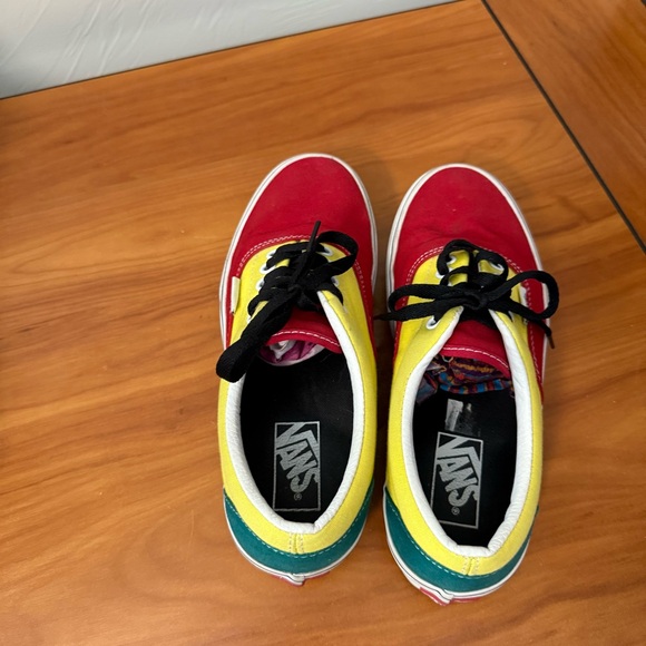 Vans Authentic Era Rally Skate Shoe Red Yellow Blue Black Rasta Skate Sneaker W8 - Picture 6 of 9